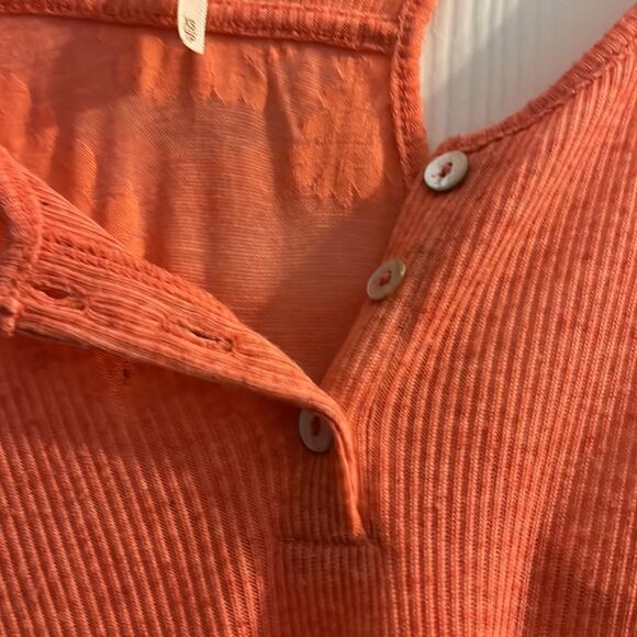 FREE PEOPLE Racerback Tank, Coral, Ribbed/Textured,  Size XS NWOT - Picture 5 of 5